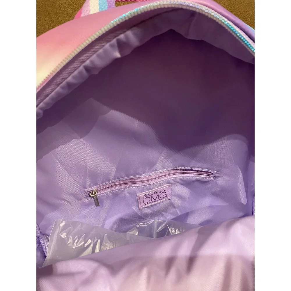 Miss Gwen's‎ OMG pink/purple Checkboard backpack with Heart pencil pouch